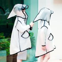 儿童连帽流苏透明雨衣EVA儿童时尚长帽边雨衣日本韩版可爱雨披