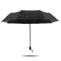 小清新学生卡通抖音小鸭布朗熊龙猫皇冠黑胶折叠防晒久合加固伞