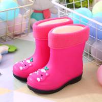 [2-6岁/环保无味/加棉保暖]儿童雨鞋男小孩雨鞋女防滑防胶鞋
