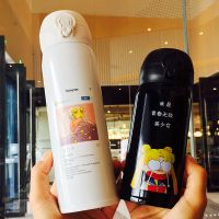 韩国美少女保温杯红不锈钢杯可爱女生杯子便携创意学生随手杯