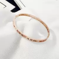 韩版简约百搭镂空罗马数字钛钢手镯女不色韩版个性玫瑰金手环