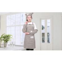 韩版围裙 围裙+袖套+头巾邮 围裙厨房围裙幼儿园员工围裙北欧风全纯棉布艺围裙防油清洁围裙厨房家居面店半身围裙