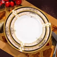 6个/4个装盘子8英寸深盘子家用陶瓷菜盘碟子陶瓷餐具汤盘可微波