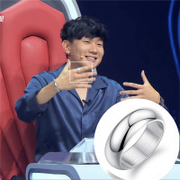 林俊杰光面戒简约钛钢百搭指环创意食指尾戒首饰品不侣戒指