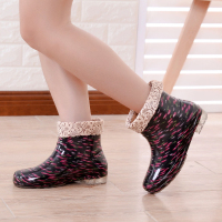 新款春秋雨鞋女中筒厨房耐磨防滑雨靴男迷彩成人时尚甜美胶鞋鞋