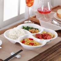 陶瓷创意分格餐盘四格果盘韩式盘西餐瓷盘分格瓷器