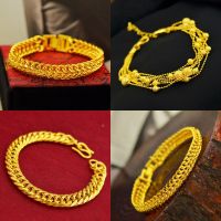 送紫金花戒指镀18K金情侣龙骨手链女玫瑰花流苏越南沙金手饰品