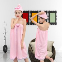 浴裙女浴巾学生抹胸裹胸浴帽成人可穿强吸防走光浴袍睡袍汗蒸服