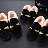 家居室内情侣根棉鞋防滑保暖拖鞋秋冬厚底条纹加绒月子鞋