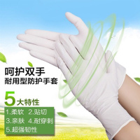[特惠装抢购]正品A级100只一次性白色丁腈手套餐饮美防滑手套
