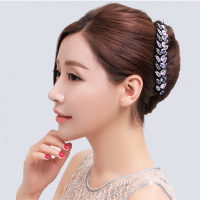 梳插梳 韩国 简约百搭头饰防滑优雅欧美韩版盘钻插头饰品