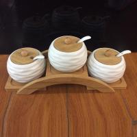 创意家居陶瓷味罐三件套厨房味品罐套装白色料罐套装盐罐子