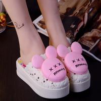 洞洞鞋女士夏防滑厚底凉鞋沙滩拖鞋孕妇百搭海边果冻鞋2018新款