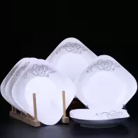 6个盘子家用方形菜盘碗碟子套装陶瓷菜盘子饭盘碟子德镇陶瓷餐具