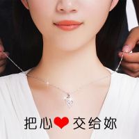 银项链S925纯银项链女锁骨项链百搭气质坠项链女不规则月牙项链