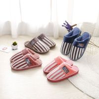 冬季情侣棉拖鞋女男士居家简约卧室厚底防滑月子软底棉拖鞋女冬