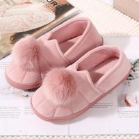 春夏月子鞋软底跟孕妇产后秋冬季室内防滑透气薄款毛球棉拖鞋女