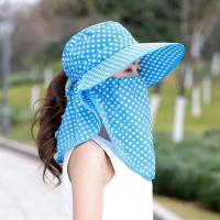 [帽子+面纱]女遮阳帽夏天防紫外线大沿骑车硬沿沙滩太阳帽防晒