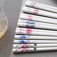 景德镇家用象牙白骨瓷筷子 耐高温不霉陶瓷筷 环保餐具礼品筷子