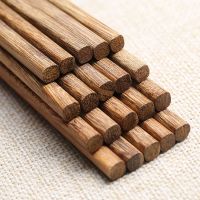 鸡翅木家用原木筷子无漆无蜡日式实木10双家庭套装红檀木快子餐具