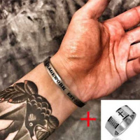 潮流时尚个生北欧美式街头复古手链男女手环开口情侣钛钢手镯