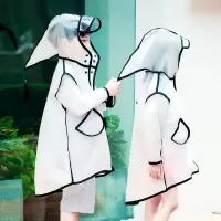 ins款儿童连帽流苏透明雨衣韩版男女宝宝可爱雨披婴儿雨衣潮抖音