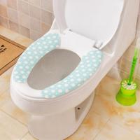 6对防尘绒面坐便垫马桶垫 清洁防尘防粘贴式保暖护肤颜色随机