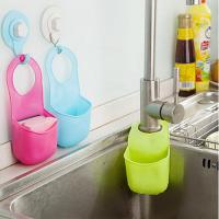 2只装按扣式挂袋置物架龙头多用收纳厨房海绵挂颜色随机