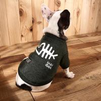 红狗狗法斗衣服泰迪秋冬装狗衣服小型犬两脚鱼骨图卫衣宠物服装