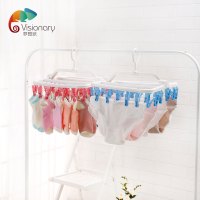 [32夹]可折叠防风晒衣架 升级加厚版内衣内裤袜子围巾晒衣夹