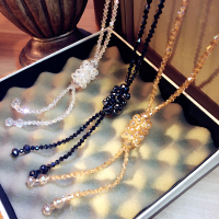 [送礼盒]韩版百搭衣服配饰挂件饰品秋冬流苏长款项链晶毛衣链