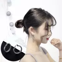 [新款]蛇纹长款耳环气质韩国个性百搭耳坠欧美夸张耳钉女耳饰品