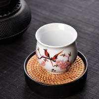 陶瓷茶杯功夫小茶杯套装家用茶碗品茗杯单茶具紫砂斗笠主人杯青瓷