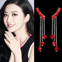 珍珠耳坠 耳环长款珍珠流苏坠个性百搭耳坠韩国时尚耳饰