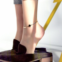 脚链女四叶脚链钛钢不色玫瑰金蛇骨脚链女士时尚学生百搭女款