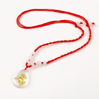 饰品镶金十二生肖晶生肖坠项链本命年佛男女儿童鼠兔属相红绳