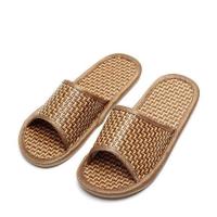 亚麻拖鞋女夏室内防滑洗澡居家日用地板情侣浴室四季竹藤凉拖鞋男