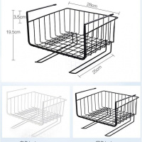 衣柜收纳架分层置物架厨房橱柜隔层下挂架宿舍下挂篮层架整理架子
