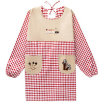 韩版时尚纯棉防防油加厚长袖围裙厨房成人罩衣女款工作服反穿衣