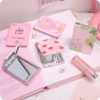 迷你可折叠小镜子随身化妆美妆镜时尚便携式圆形方形双面镜皮面镜