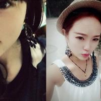 复古流苏长款夸张黑色滴串珠亚克力气质耳环 无耳洞耳夹女