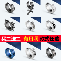 韩版男女耳钉黑色时尚个性钛钢耳饰霸气新款潮男耳扣男款耳环饰品