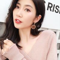 豹纹耳环2018新款潮女秋冬款红豹纹耳钉耳饰女气质韩国个性百搭