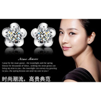 [双11提前购][单/六对装耳钉套餐]韩版时尚气质耳钉镶钻锆石梅花心形耳环送女友闺蜜