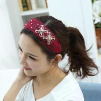 韩版箍宽边女洗脸饰钻蕾丝镂空满钻头箍头饰品防滑压卡