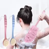 [新款扣背浴刷]强力搓澡巾长柄浴花搓背洗澡刷子不求人沐浴神器