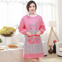 LONLON韩版围裙女长袖防污防油男女厨房罩衣可爱围腰工作服家务