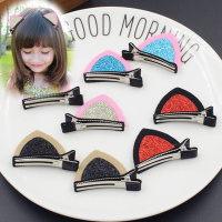 立体亮片猫耳朵儿童夹韩版可爱萌品宝宝夹子头饰女童饰品卡