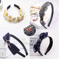 韩国布艺蝴蝶结箍宽边甜美饰防滑头箍卡洗脸带简约女头饰