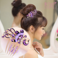 饰梳插梳女成人头饰簪刘海梳夹箍扎头卡钻新娘盘